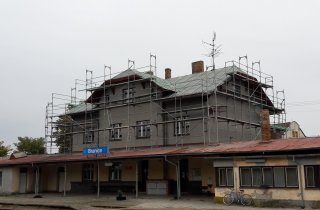 Oprava střechy - nádraží Branice